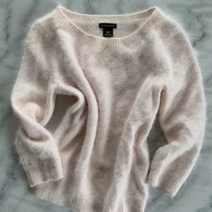 Club Monaco pink angora 3/4 sleeve sweater